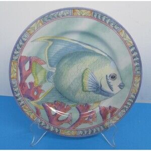 Sea Garden Siddhia Hutchinson Blue Tang 8" Salad Plate by Andrea Sadek